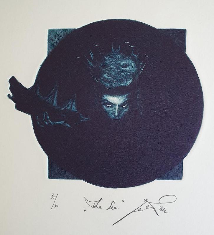 Exlibris / Ex libris Jan Cernos, The Sea, Antiek en Kunst, Kunst | Etsen en Gravures, Verzenden