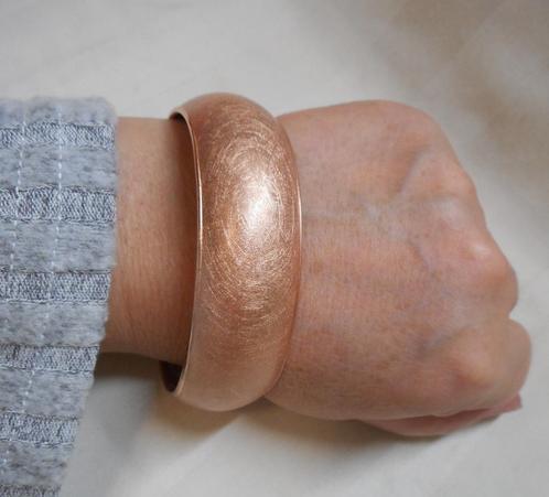 Zilveren Rosegoud vergulde klemarmband nr.772, Sieraden, Tassen en Uiterlijk, Armbanden, Zo goed als nieuw, Zilver, Goud, Verzenden