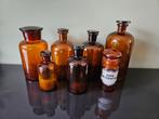 Set van 7 apothekers flessen, bruin glas, Antiek en Kunst, Curiosa en Brocante, Ophalen of Verzenden