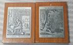 Aluminium plaquettes op hout. Jan Luyken., Ophalen of Verzenden, Voor 1940, Zo goed als nieuw