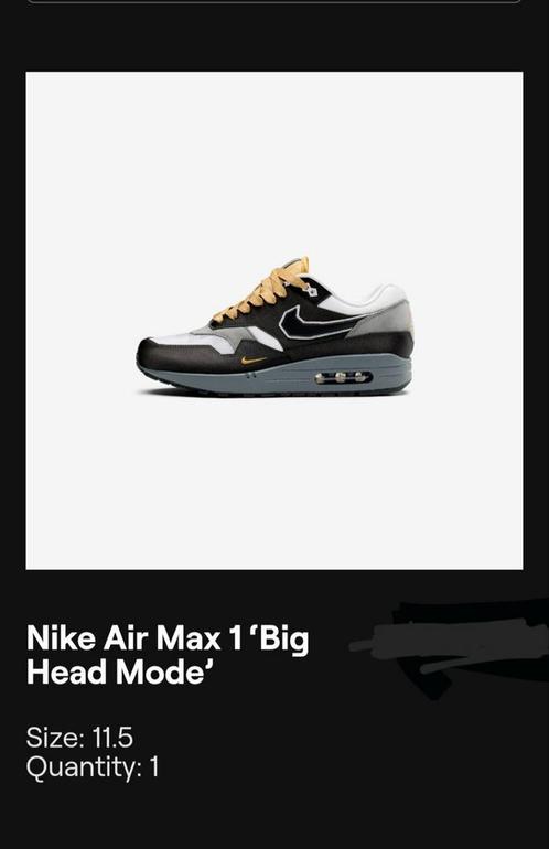 --SOLD--Nike Air Max 1 'Big Head Mode' | dotswoosh | EU 45,5, Kleding | Heren, Schoenen, Nieuw, Sneakers of Gympen, Overige kleuren