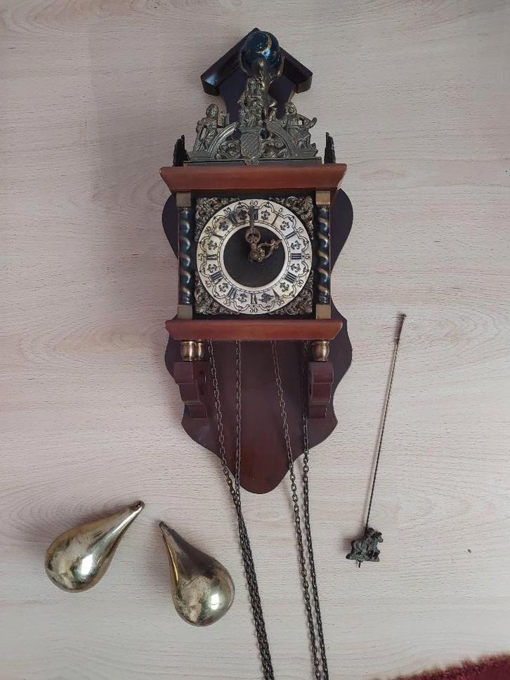 Antieke Zaanse wandklok, Antiek en Kunst, Antiek | Klokken, Ophalen of Verzenden