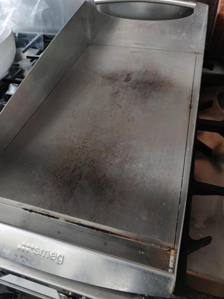 Smeg.  RVS bakplaat voor gasfornuis, Witgoed en Apparatuur, Fornuizen, Vrijstaand, Gas, 4 kookzones, 60 cm of meer, Ophalen