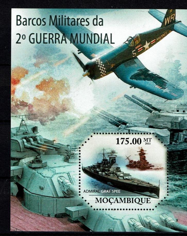 mocambique  pf blok militaire luchtvaart schepen vliegtuigen, Postzegels en Munten, Postzegels | Thematische zegels, Postfris