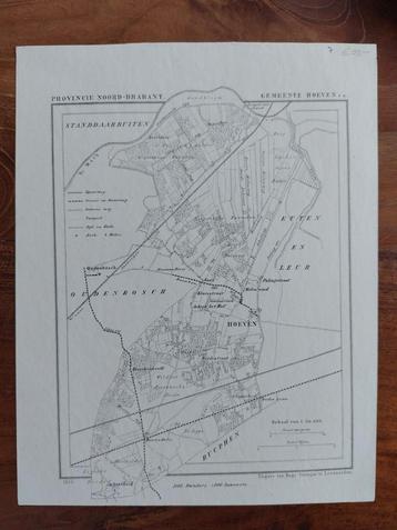7 / Hoeven - Etten Leur Noord Brabant Litho uit 1866 Kuyper beschikbaar voor biedingen
