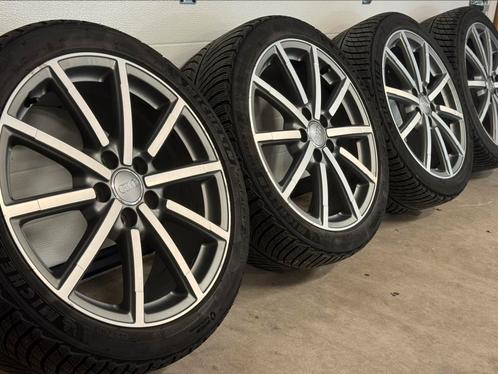 Audi S3/A3 velgenset 18 inch 5x112 ET51 Michelin M+S banden, Auto-onderdelen, Banden en Velgen, Banden en Velgen, All Season, 18 inch