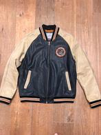 Redskins Leren Varsity Collegejack Zwart/Beige XXL, Kleding | Heren, Zwart, Overige maten, Ophalen of Verzenden, Gedragen