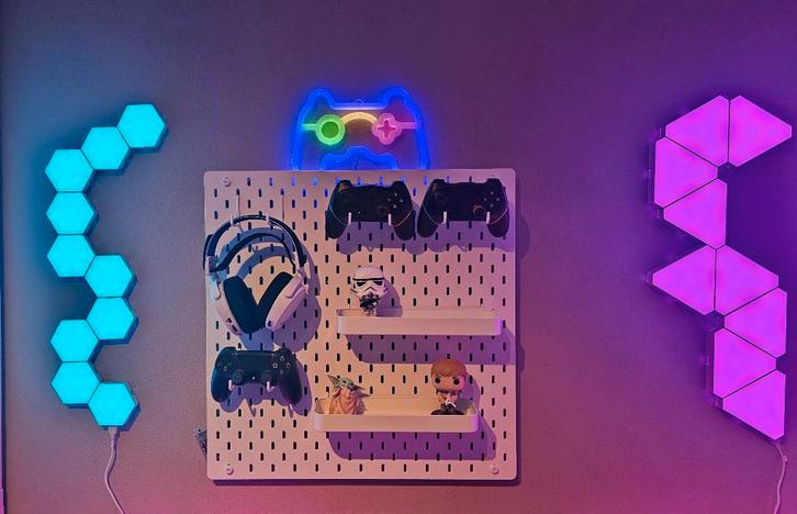 Hexagon game RGB lamp verlichting 10 stuks, Spelcomputers en Games, Spelcomputers | Overige Accessoires, Zo goed als nieuw, Ophalen