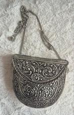 Zilverkleurig avondtasje met ketting, Ophalen of Verzenden, Gebruikt, Zwart, Avondtasje