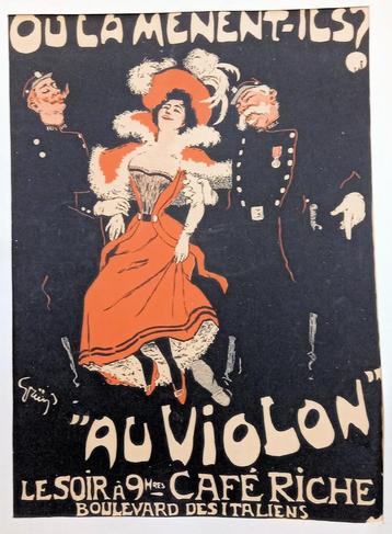 Lithografie Grün Au Violon Maitres de l'Affiche art nouveau beschikbaar voor biedingen