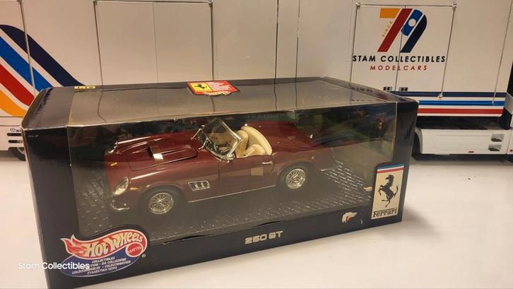 Hot Wheels Ferrari 250 GT SWB Convertible Dark Red, Hobby en Vrije tijd, Modelauto's | 1:18, Zo goed als nieuw, Auto, Hot Wheels