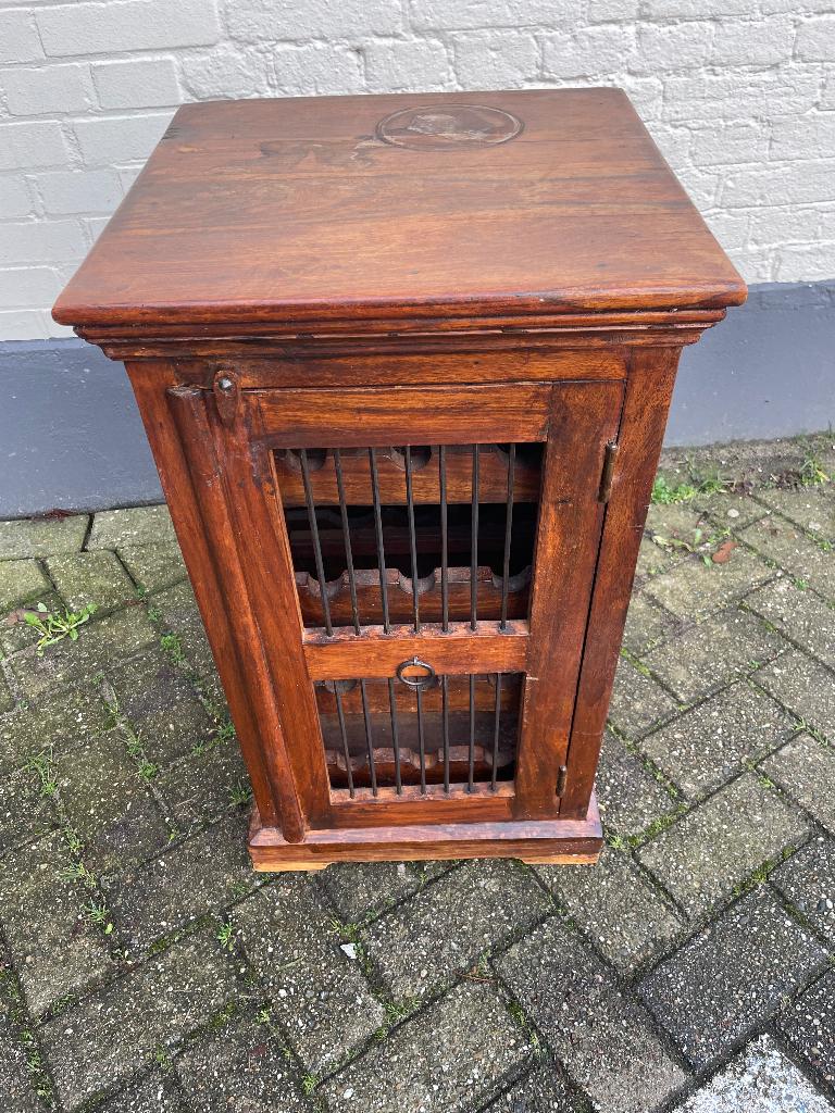 Een wijnkast van teakhout - 12 flessen., Huis en Inrichting, Ophalen, Gebruikt, 5 tot 15 flessen, Minder dan 50 cm