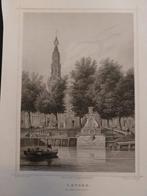 leiden zeevischmarkt, Antiek en Kunst, Kunst | Etsen en Gravures, Ophalen of Verzenden