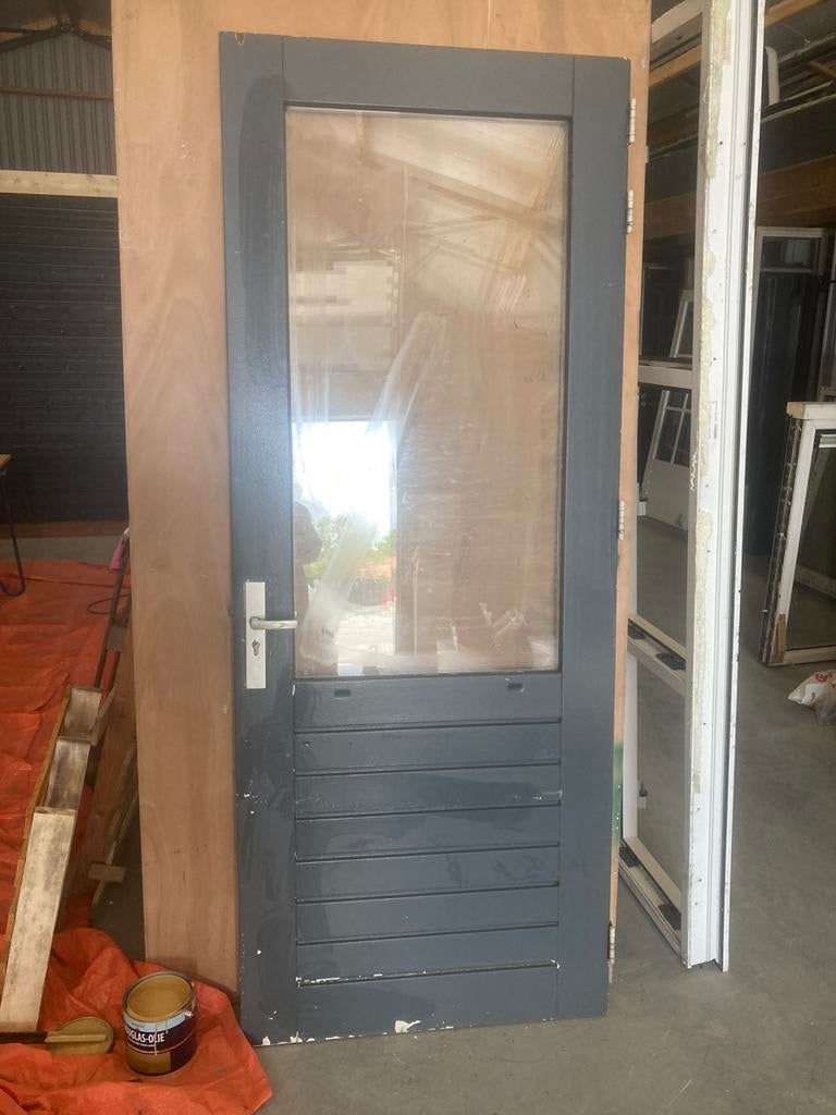 Hardhouten buitendeur 93*234, Tuin en Terras, Schuttingen, Zo goed als nieuw, Hout, 1 tot 2 meter, Minder dan 3 meter, Ophalen
