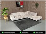 GRATIS LEVERING Hoekbank Ribstof Grijs 300x230 REFURBISHED, 300 cm of meer, Ophalen of Verzenden, Zo goed als nieuw, 150 cm of meer