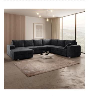 Hoekbank zwart velvet