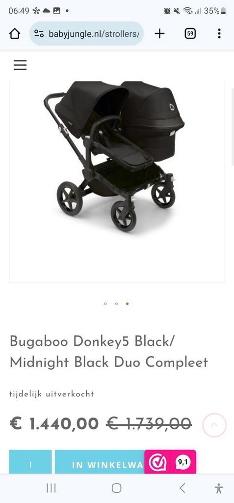 Bugaboo donkey 5, Kinderen en Baby's, Tweelingen en Meerlingen, Zo goed als nieuw, Kinderwagen of Buggy, Ophalen