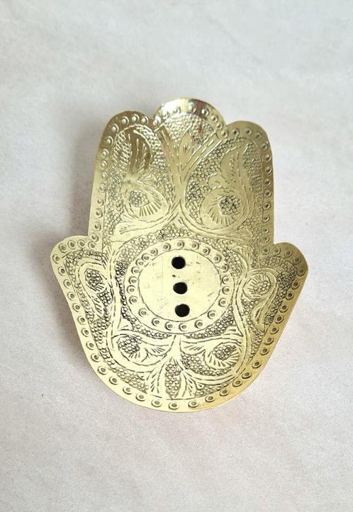 Hamsa schaaltje messing uit Marrakech, Huis en Inrichting, Woonaccessoires | Schalen en Manden, Nieuw, Schaal, Overige vormen