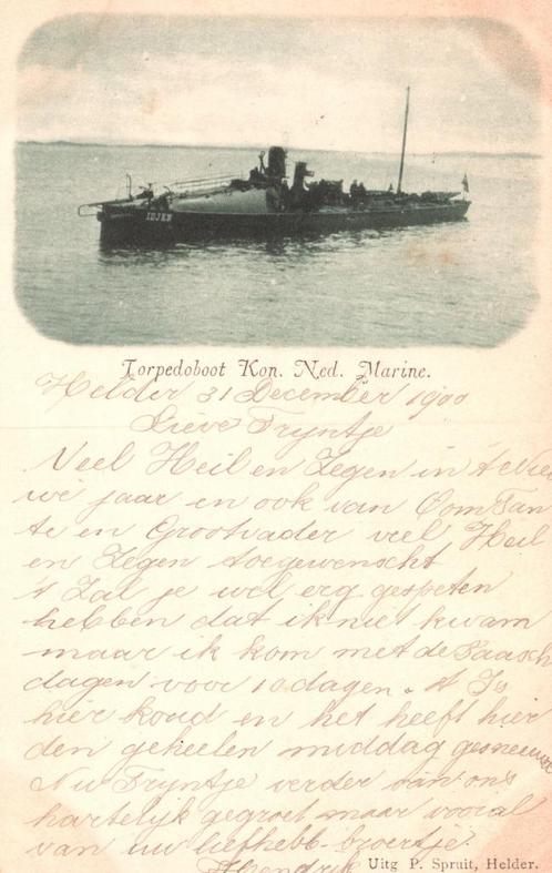 Torpedoboot K.N.M. (1900) 128725, Verzamelen, Ansichtkaarten | Nederland, Gelopen, Noord-Holland, Voor 1920, Ophalen of Verzenden