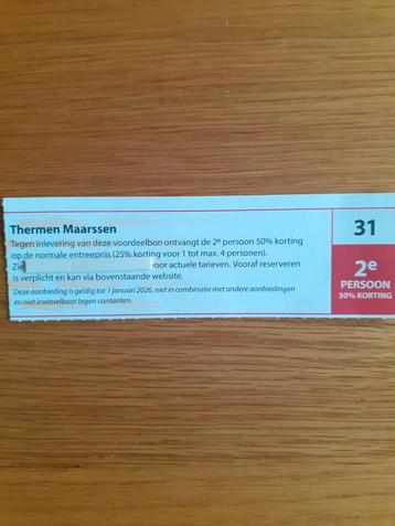 SAUNA THERMEN MAARSSEN 2E PERSOON 50% KORTING! beschikbaar voor biedingen
