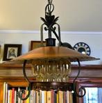 Vintage industriële hanglamp koper - dikke lampenkap glas