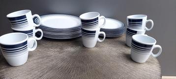 Bo-Camp Servies melamine kampeer vakantie Wit/Navy 24 Delig beschikbaar voor biedingen