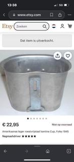 GEBRUIKT! Militaire roestvrijstalen kantine cup €11,99, Ophalen of Verzenden, Overige soorten, Nederland