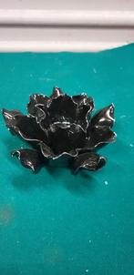 Waxinelicht houder in de vorm van een zwarte roos, Ophalen of Verzenden, 'T Olde Gre-j, Info@toldegrej.nl, Endepoelstraat 20f Didam