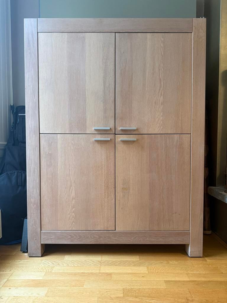Hoogenboezem Eikenhouten Kast met Deuren, Huis en Inrichting, Kasten | Kledingkasten, Ophalen, Gebruikt, 100 tot 150 cm, Eikenhout