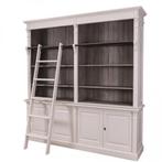 Boekenkast met ladder maatwerk (In 50 kleuren), Ophalen of Verzenden, Nieuw, Landelijk, Met deur(en)