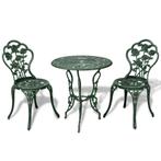 3-delige Bistroset gietaluminium groen, Tuin en Terras, Verzenden, Nieuw