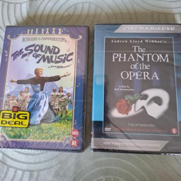 2 DVD's musicalfilm The Phantom...+ Sound of Music ingeseald beschikbaar voor biedingen
