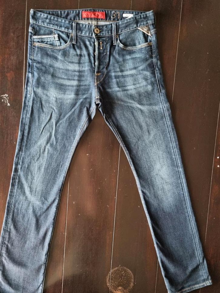 ZGAN CLASSIC REPLAY WAITOM STRAIGHT STRETCH JEANS SIZE 31/32, Kleding | Heren, Spijkerbroeken en Jeans, Zo goed als nieuw, W32 (confectie 46) of kleiner