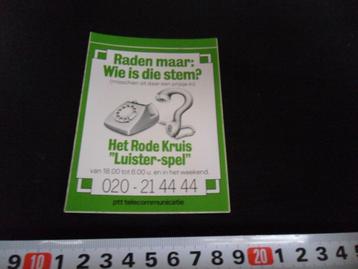 sticker ptt telecommunicatie groen wie is die stem? rode kr* beschikbaar voor biedingen