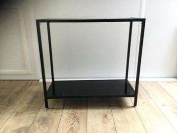 Side table met glazen platen (zwart)
