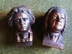 Bach en Beethoven. Zware borstbeelden. Bronzen kleur., Ophalen