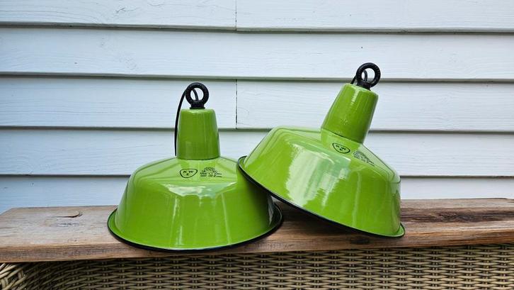 Emaille Hanglamp, Huis en Inrichting, Lampen | Hanglampen, Zo goed als nieuw, Minder dan 50 cm, Metaal, Ophalen of Verzenden