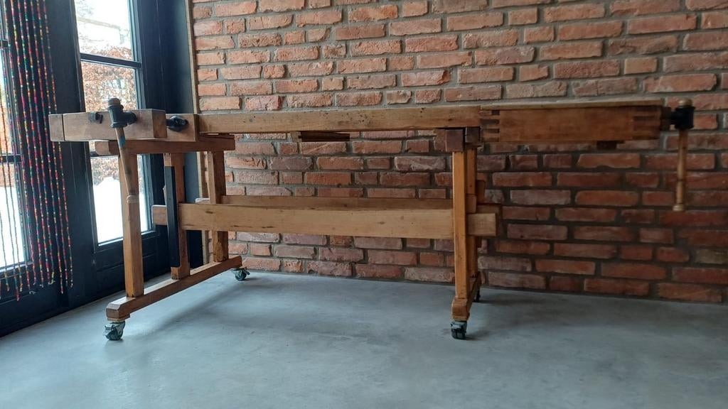 Oude werkbank voor in huis, Doe-het-zelf en Verbouw, Werkbanken, Ophalen, Gebruikt, Bankschroef