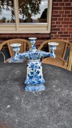 Delfts Blauw Kandelaar - Erfstuk, Ophalen, Keramiek of Aardewerk