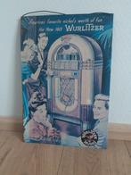 Wurlitzer jukebox reclamebord blik, Antiek en Kunst, Ophalen of Verzenden