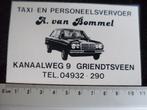 sticker A. van Bommel taxi personeels vervoer griendtsveen, Verzamelen, Verzenden, Zo goed als nieuw, Bedrijf of Vereniging