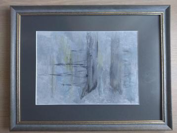 Schilderij van een schip achter glas 34,5 cm x 44,5 cm beschikbaar voor biedingen