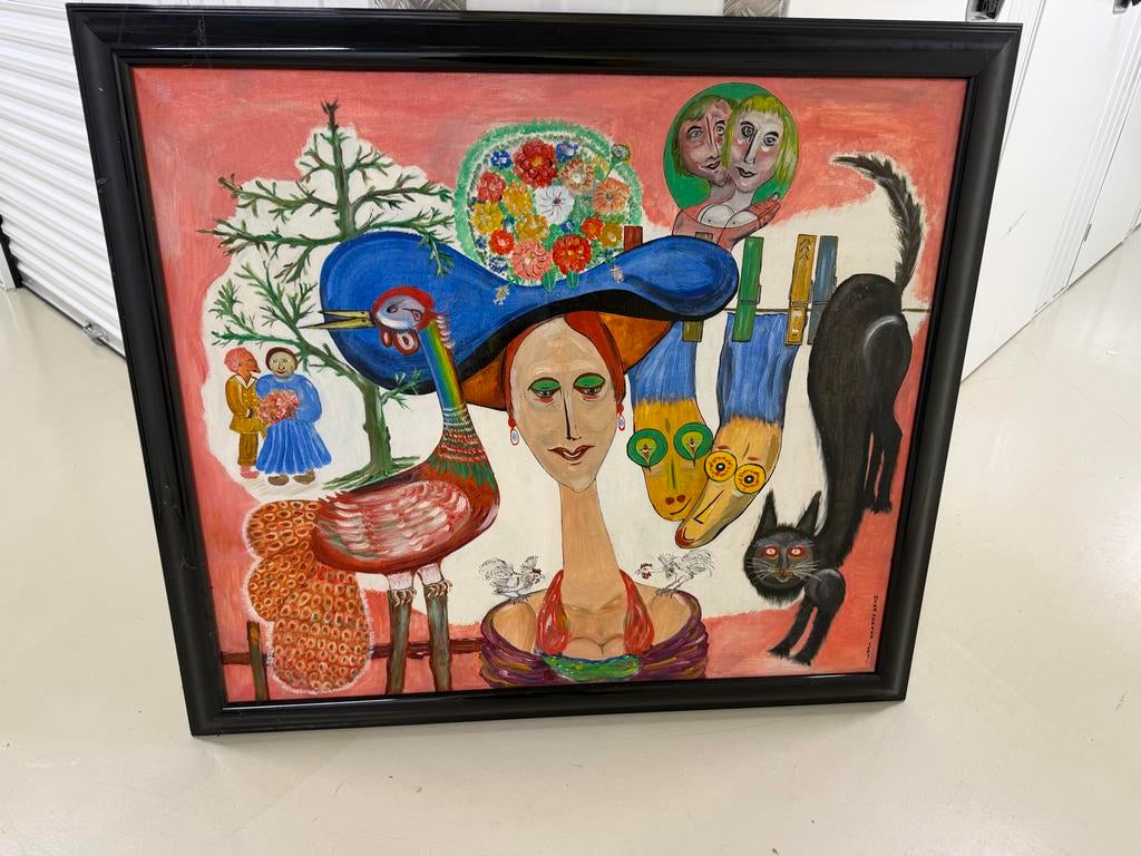 Schilderij Henk Jonker, Ophalen of Verzenden, Zo goed als nieuw, Overige onderwerpen