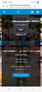 Startbewijs hele marathon Eindhoven, Eén persoon, Oktober