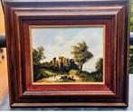 Romantisch Olieverf Schilderij met Prachtige Lijst, Antiek en Kunst, Ophalen