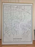 Lijst met Plattegrond Stadskaart Amsterdam  85X113 cm, Huis en Inrichting, Woonaccessoires | Lijsten, Ophalen, Zo goed als nieuw