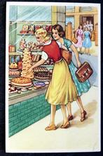 Na school genieten ze van de etalage van banketbakker, 1955, Verzenden, 1940 tot 1960, Gelopen, Kinderen