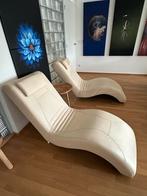 Twee heerlijke ligstoelen te koop!, Huis en Inrichting, Fauteuils, Ophalen, Leer, Zo goed als nieuw, 75 tot 100 cm