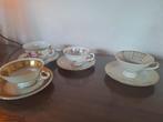 Vintage theekopjes en schotels - 4 stuks, Antiek en Kunst, Antiek | Keramiek en Aardewerk, Ophalen of Verzenden