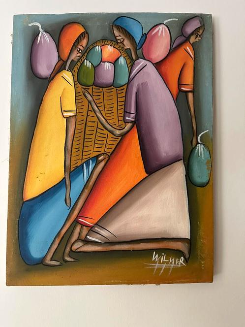 Vintage Kleurrijk schilderij – gesigneerd Wilner, Antiek en Kunst, Kunst | Schilderijen | Abstract, Ophalen